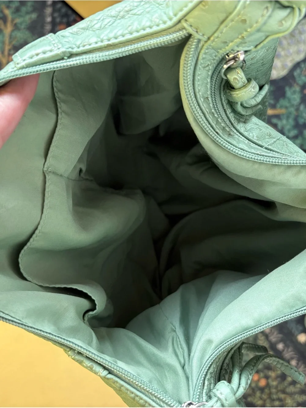 Bueno Mint Green Leather Hobo Shoulder Bag